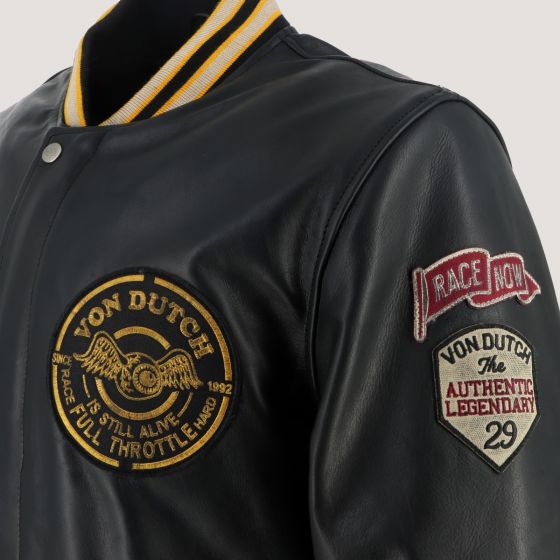 BLOUSON CUIR HELSTONS X VON DUTCH COLLEGIAN