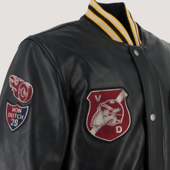 BLOUSON CUIR HELSTONS X VON DUTCH COLLEGIAN