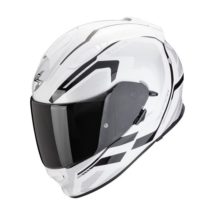 CASQUE SCORPION EXO-491 KRIPTA BLANC NOIR BRILLANT