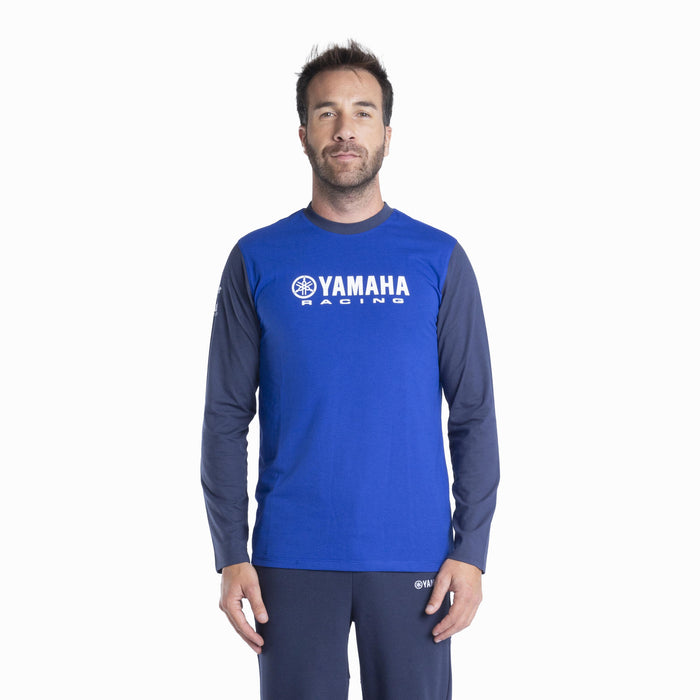 TEE SHIRT MANCHES LONGUES  YAMAHA PADDOCK BLEU AMA BLEU 2024