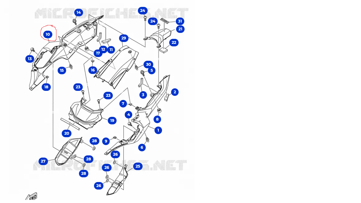 CACHE LATERALE YAMAHA POUR MT07 2017