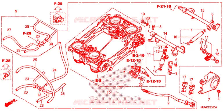 HONDA VFR800 / CROSSRUNNER 800 CORPS DE PAPILLON COMPLET