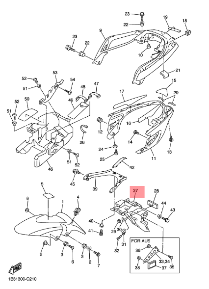 BAVETTE ORIGINE YAMAHA FZ6 2004-2009