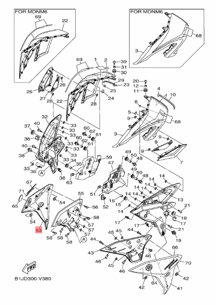 CARENAGE PANNEAU DROIT DYRC4 TRACER 900 GT 2020