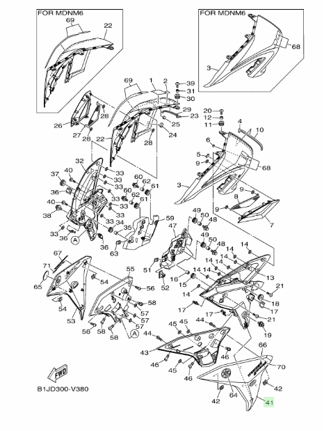 CARENAGE PANNEAU GAUCHE DYRC4 TRACER 900 GT 2020