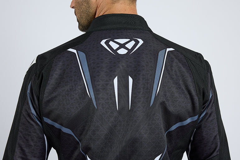 BLOUSON IXON DEMONIAK TEXTILE NOIR BLANC