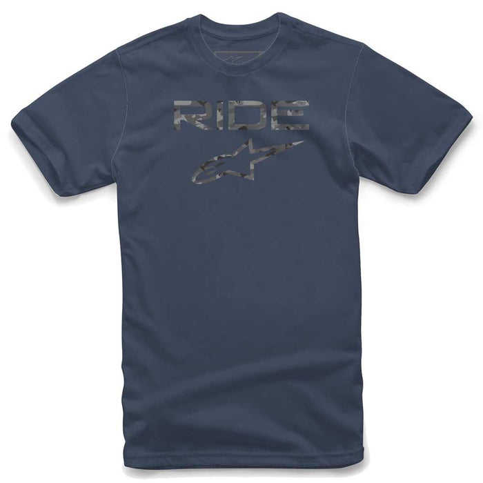 TEE SHIRT ALPINESTARS RIDE 2.0 CAMO NAVY - motoland