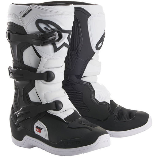 BOTTES CROSS ALPINESTARS KID TECH 3S NOIR BLANC - motoland