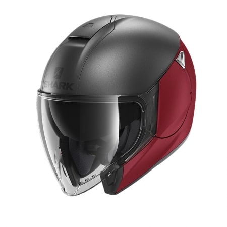 CASQUE SHARK CITY CRUISER ROUGE ANTHRACITE - motoland