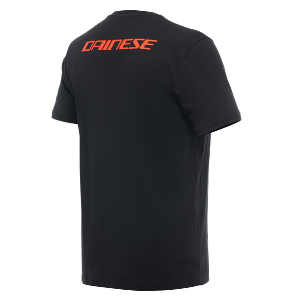 T-SHIRT DAINESE LOGO NOIR ROUGE FLUO
