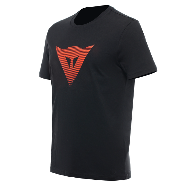 T-SHIRT DAINESE LOGO NOIR ROUGE FLUO