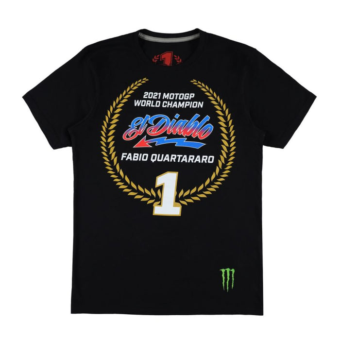 TEE SHIRT FABIO QUARTARARO CHAMPION MONDE 2021 NOIR